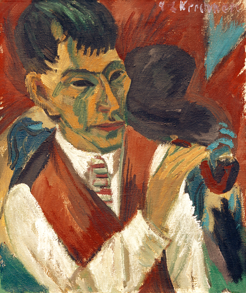 Otto Mueller avec un sifflet à Ernst Ludwig Kirchner