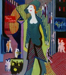 Femme de nuit (la femme va sur la route nocturne) à Ernst Ludwig Kirchner