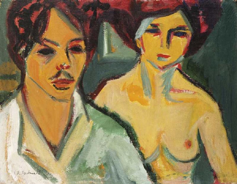Autoportrait avec mannequin à Ernst Ludwig Kirchner