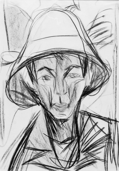 Self-Portr.w.Sheperds Hat à Ernst Ludwig Kirchner