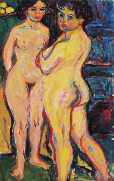 Filles nues face au poêle à Ernst Ludwig Kirchner