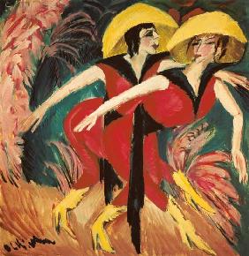 Deux danseurs rouges