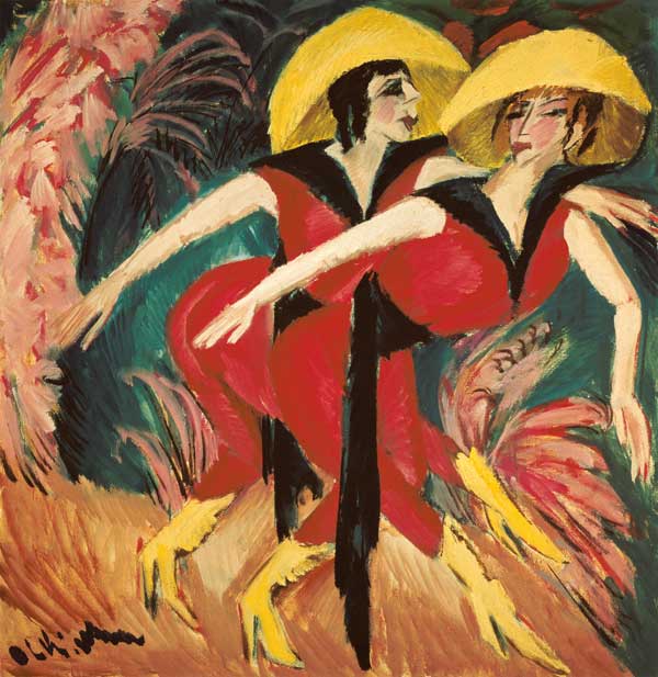 Deux danseurs rouges à Ernst Ludwig Kirchner