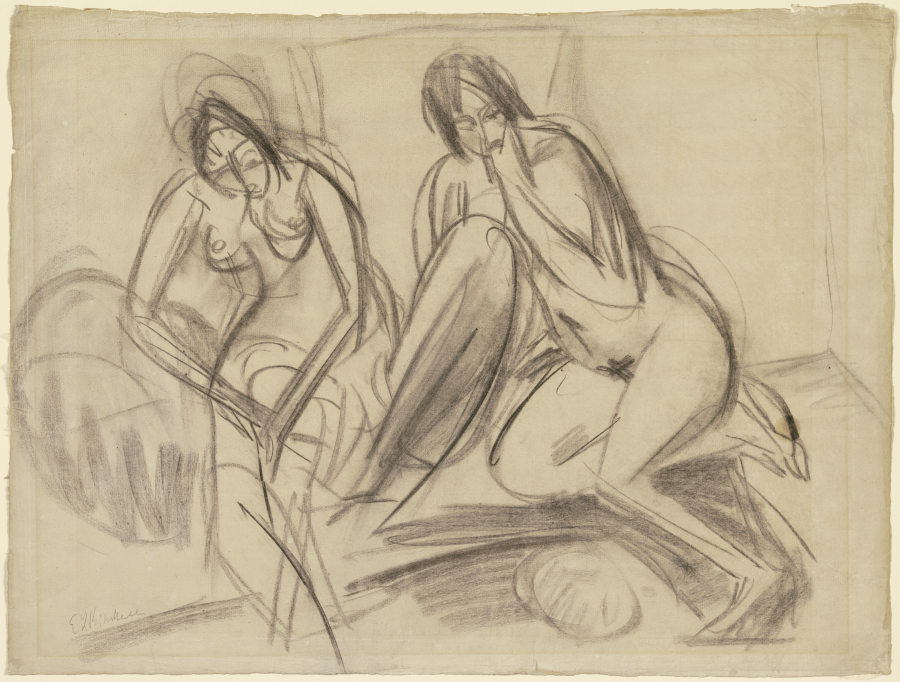 Zwei sitzende weibliche Akte à Ernst Ludwig Kirchner
