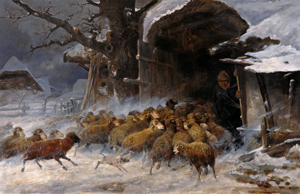 Troupeau de mouton ramené dans la vallée à Ernst Meissner
