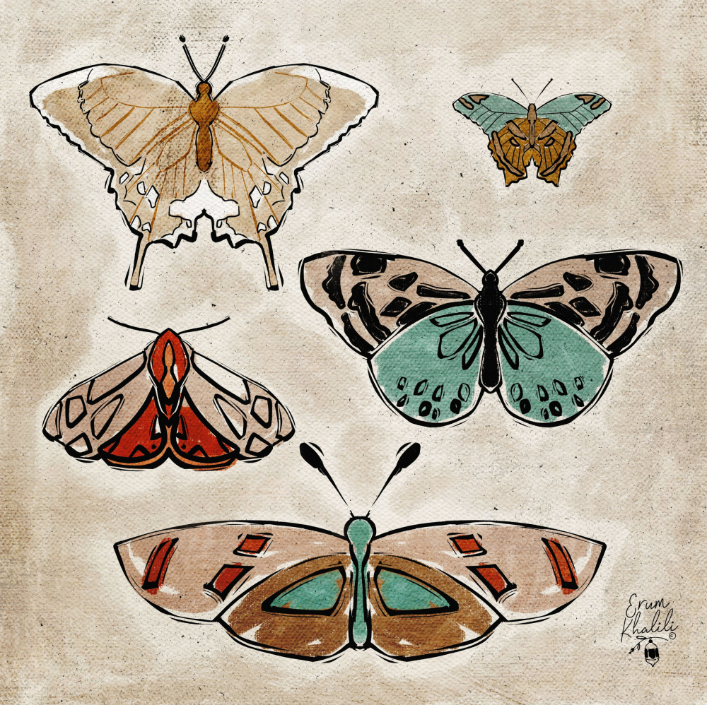 Vintage Butterflies Erum Khalili.png à Erum Khalili