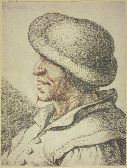 Bust of a peasant in left profile à Esaias van de Velde