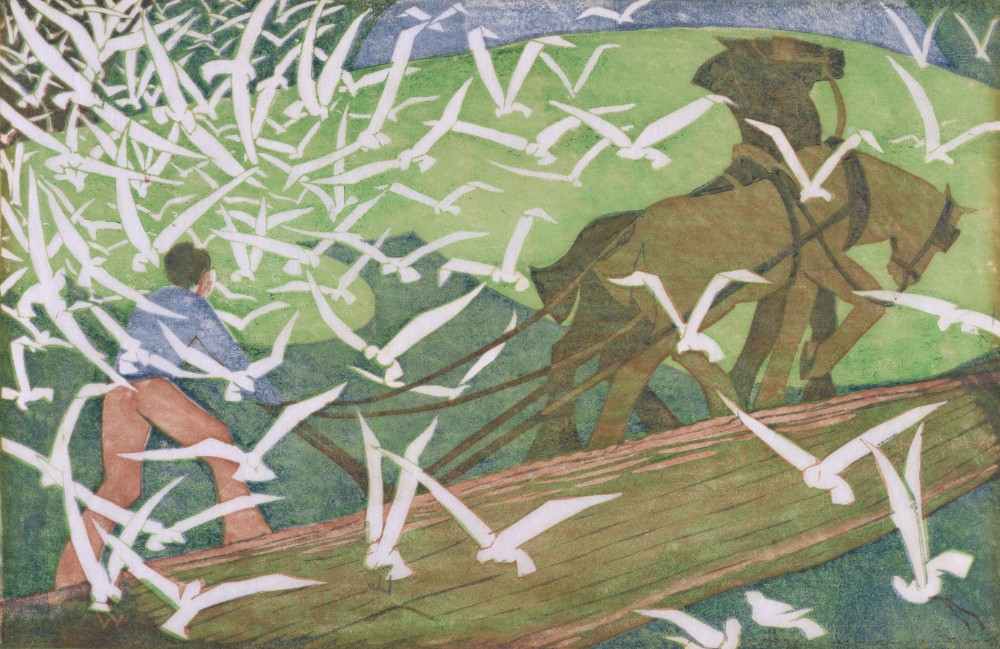 Birds Following a Plough à Ethel Spowers