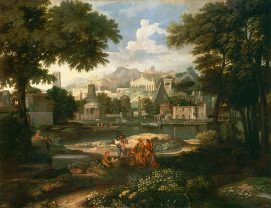 Landscape with Moses Saved from the River Nile à Etienne Allegrain
