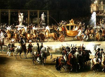 The Entry of Napoleon (1769-1821) and Marie-Louise (1791-1847) into the Tuileries Gardens on the Day à Etienne-Barthelemy Garnier