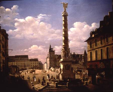 The Fountain in the Place du Chatelet, Paris à Etienne Bouhot