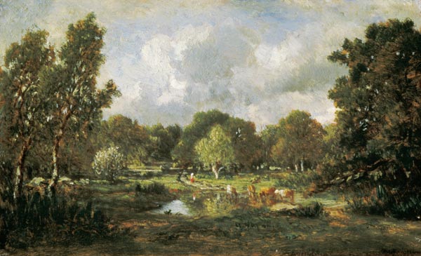 Cows at a watering-place à Etienne-Pierre Théodore Rousseau