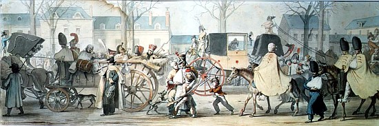 Wounded French Soldiers Entering Paris on the Boulevard Saint-Martin after the Battle of Montmirail, à Etienne Jean Delecluze