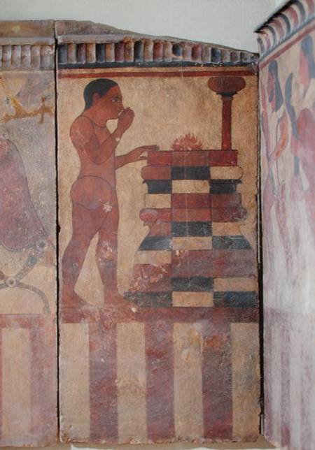 The Campana Plaque, detail of a nude priest before an altar, from Cerveteri à Étrusque