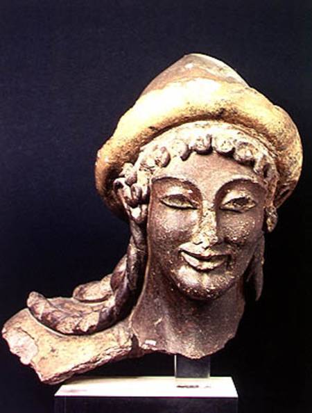 Head of Hermes wearing a pilos, from the Temple of Portonaccio, Veii à Étrusque