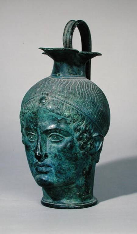Oinochoe in the form of the head of a young man, known as the 'Tete de Gabies' à Étrusque