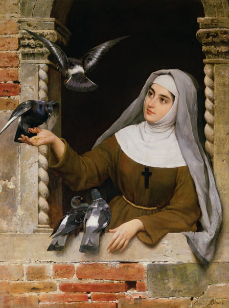 Feeding the Pigeons à Eugen von Blaas