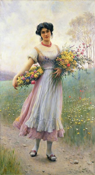 Spring Flowers à Eugen von Blaas