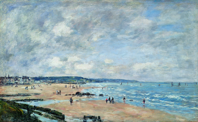 Beach at Trouville à Eugène Boudin