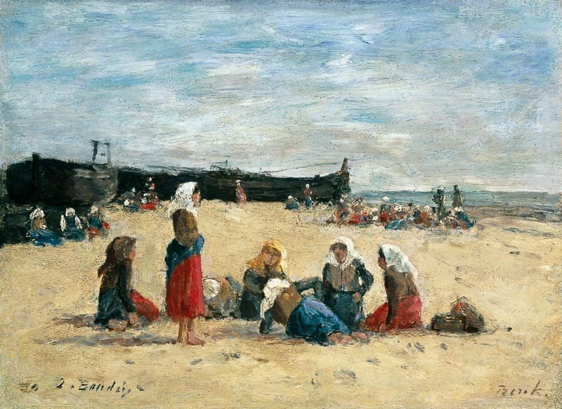 Berck, Fisherwomen on the Beach à Eugène Boudin