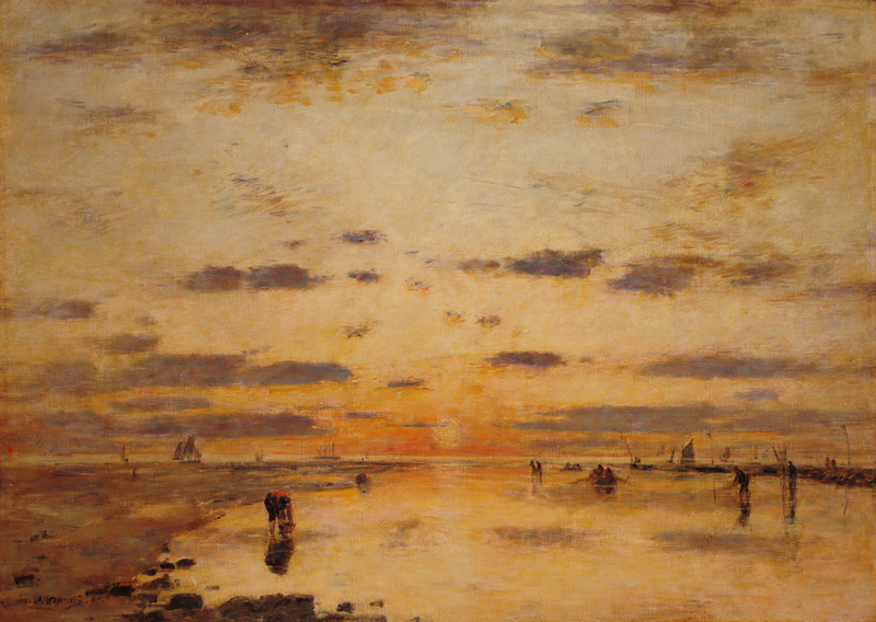 Low Tide and Sunset à Eugène Boudin