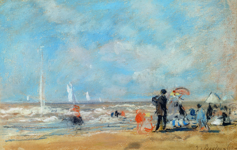 On the Beach à Eugène Boudin