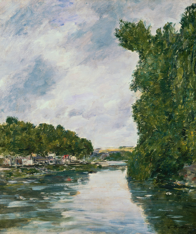 River near Abbeville à Eugène Boudin