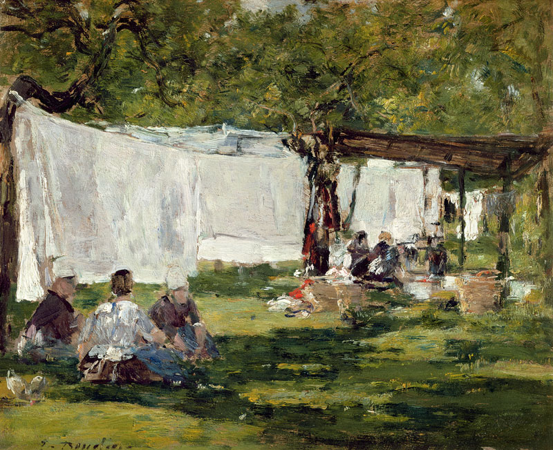 The Laundry at Collise St. Simeon à Eugène Boudin