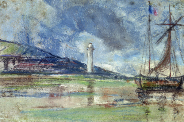 The Lighthouse at Honfleur à Eugène Boudin