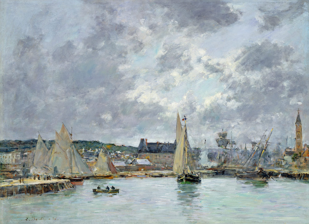 Trouville Harbour à Eugène Boudin