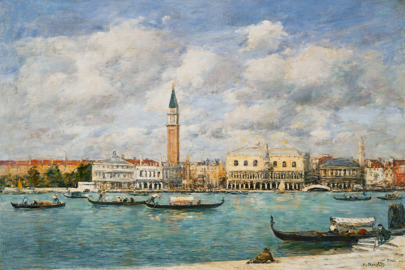 Venedig, Blick auf San Marco und den Campanile à Eugène Boudin