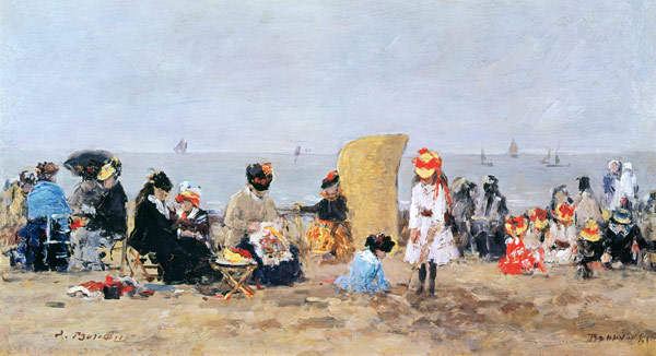 Beach Scene, Trouville à Eugène Boudin