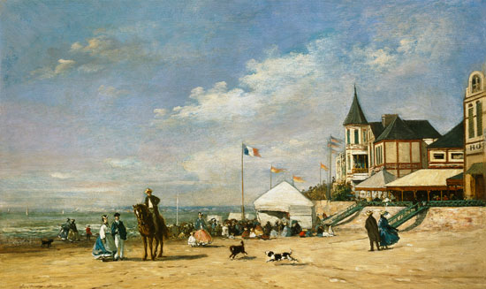 The Beach at Trouville à Eugène Boudin