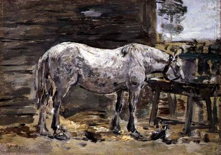 A Horse Drinking à Eugène Boudin