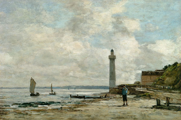 Lighthouse at Honfleur à Eugène Boudin
