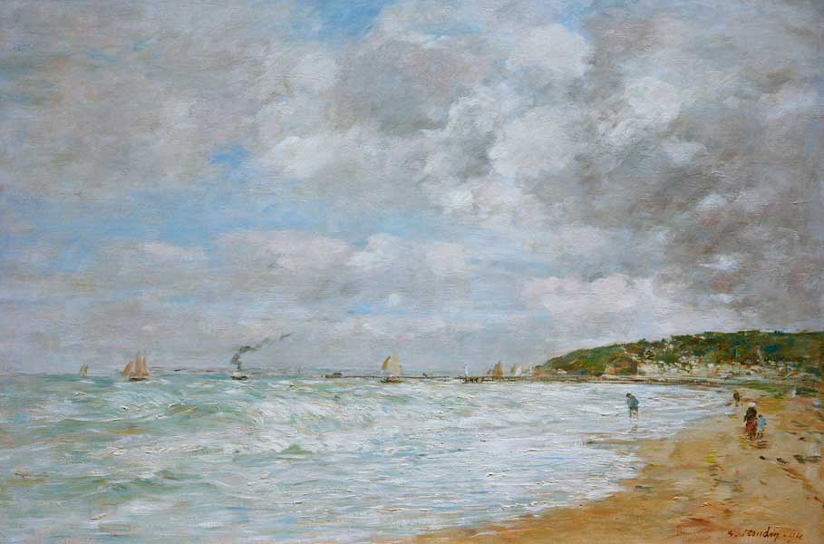 The shore at Trouville à Eugène Boudin