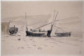 Small Beached Boats (w/c & graphite on paper)
