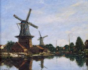 Dutch Windmills, 1884 (oil on canvas)