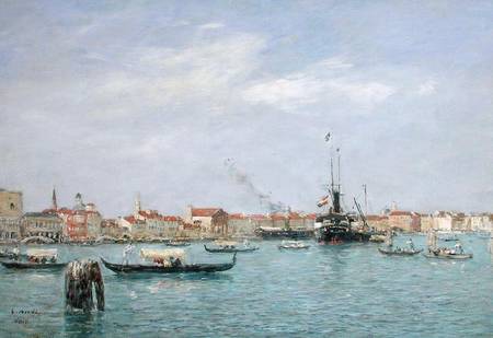 Venice, The Grand Canal, Austrian Steamship à Eugène Boudin
