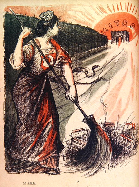 The Broom from ''L''Assiette Au Beurre'', pub. 10th Jan 1903 (litho)  à Eugene Cadel