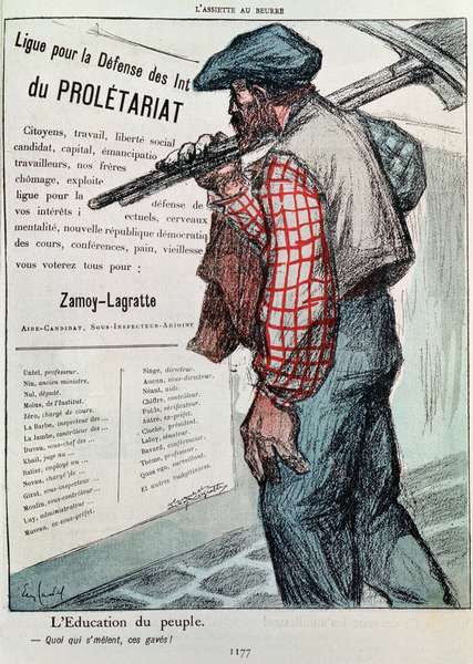 The Education of the People, from ''L''Assiette au Beurre'', published 1903 (colour litho)  à Eugene Cadel