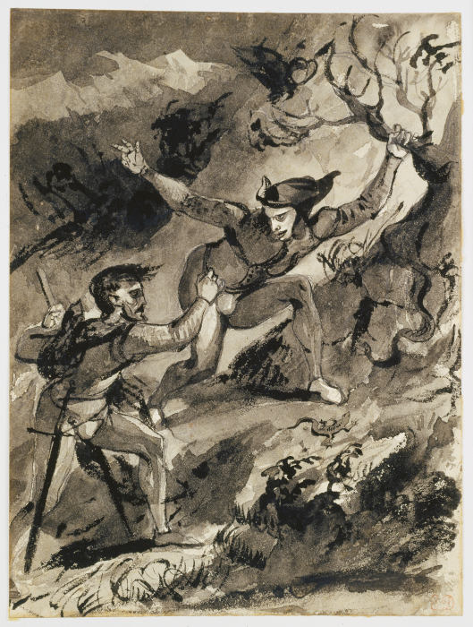 Faust and Mephistopheles on the Blocksberg à Eugène Delacroix