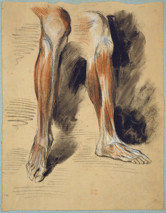 Studies of a right Leg à Eugène Delacroix