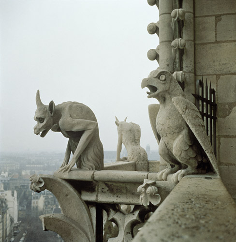 Gargoyles on the balustrade of the Grande Galerie à Eugene Emmanuel Viollet-le-Duc