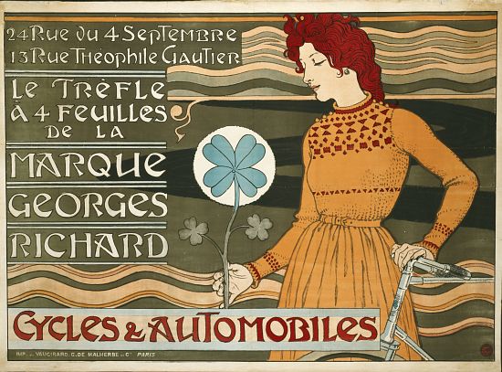 German advertisement for 'Georges-Richard' brand bicycles and cars, printed by E. Dubois à Eugene Grasset