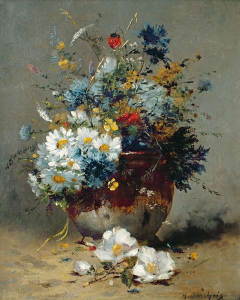 Daisies and Cornflowers à Eugene Henri Cauchois