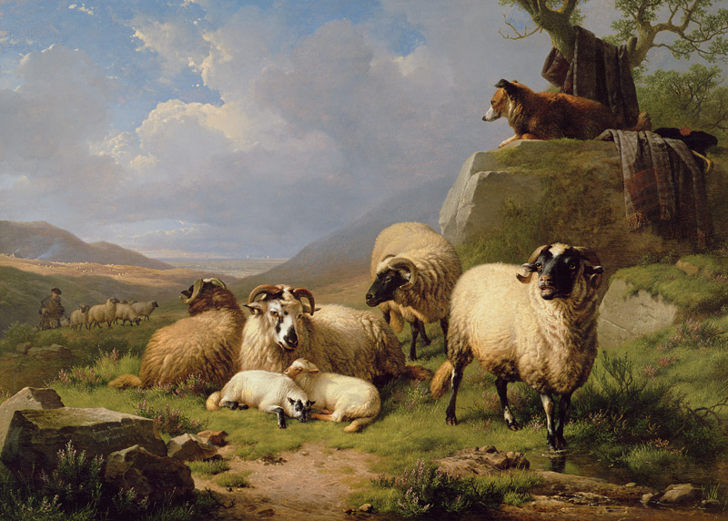 Sheep in a Landscape à Eugène Joseph Verboeckhoven