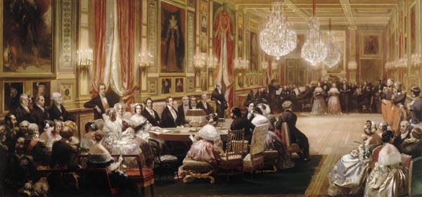 Concert in the Galerie des Guise at Chateau d'Eu, 4th September 1843 à Eugène Louis Lami