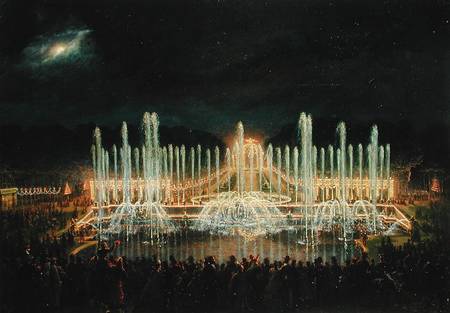 Illuminated Fountain Display in the Bassin de Neptune in Honour of Prince Francisco de Assisi de Bou à Eugène Louis Lami