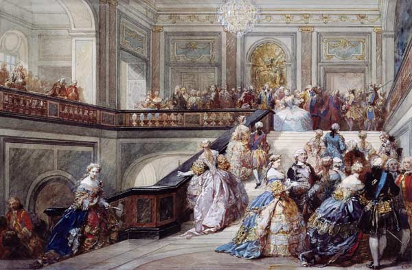 Fete At The Chateau De Versailles On The Eugene Louis Lami En Reproduction Imprimee Ou Copie Peinte A L Huile Sur Toile